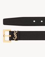 cassandre belt with square buckle in grained leather - Image 2